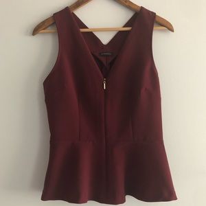 Maroon/burgundy peplum dynamite top